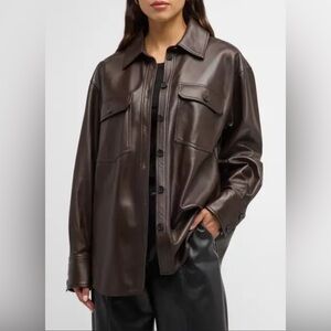 FRAME Oversized Leather Shirt